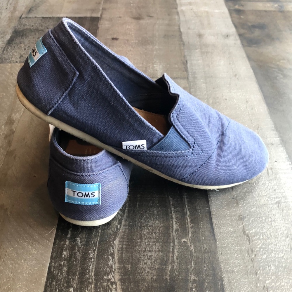 Toms blue canvas slip on shoe